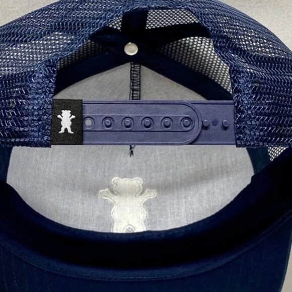 Grizzly OG Bear Sk8 Snapback Trucker Hat Blue Adjustable Embroidered Mesh Back - Picture 2 of 11